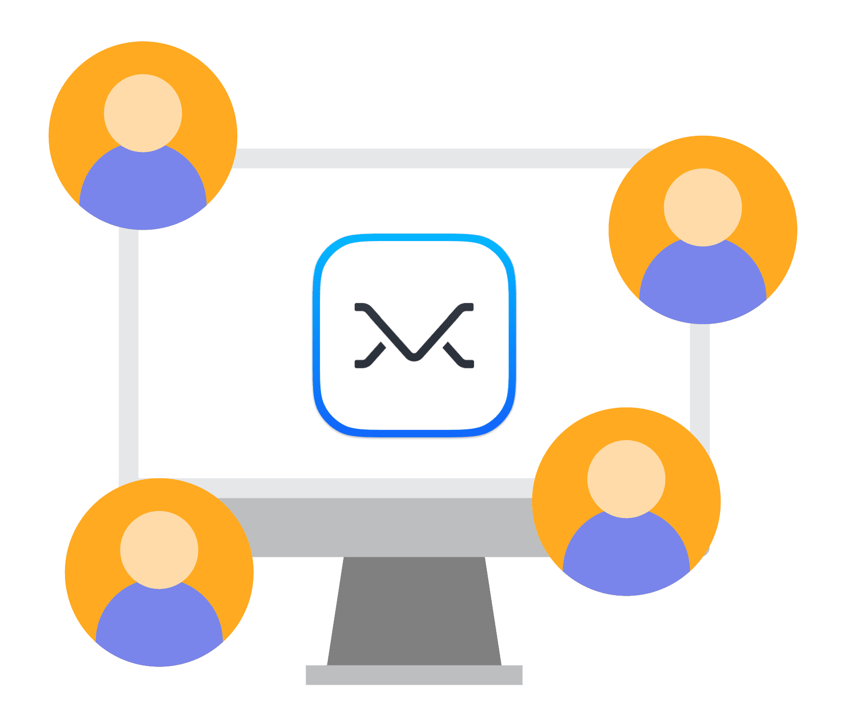 A shared team mailbox with conversations routed to named owners